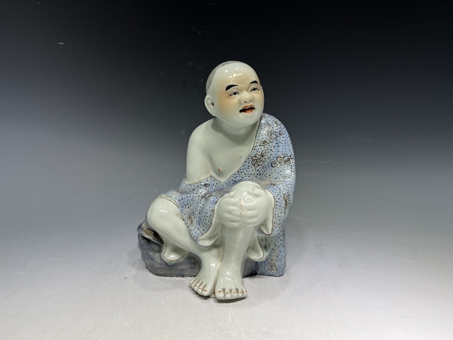 古玩陶瓷民國·粉彩人物塑像真品鑒賞圖