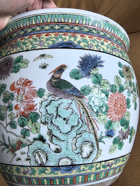 古玩陶瓷五彩卷缸真品鑒賞圖
