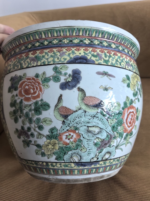 古玩陶瓷五彩卷缸真品鑒賞圖