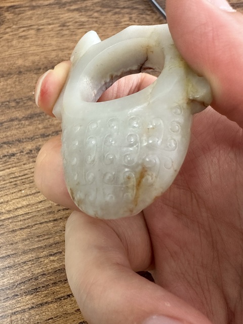 古玩玉器做舊仿古“玉韘”真品鑒賞圖