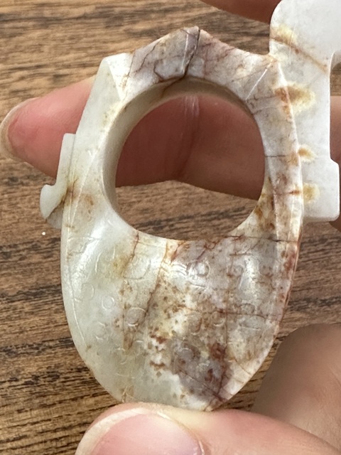 古玩玉器做舊仿古“玉韘”真品鑒賞圖