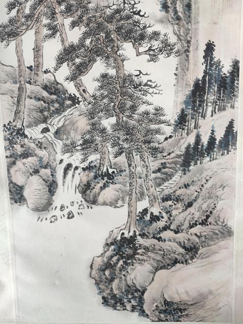 古玩字畫南山松柏圖真品鑒賞圖