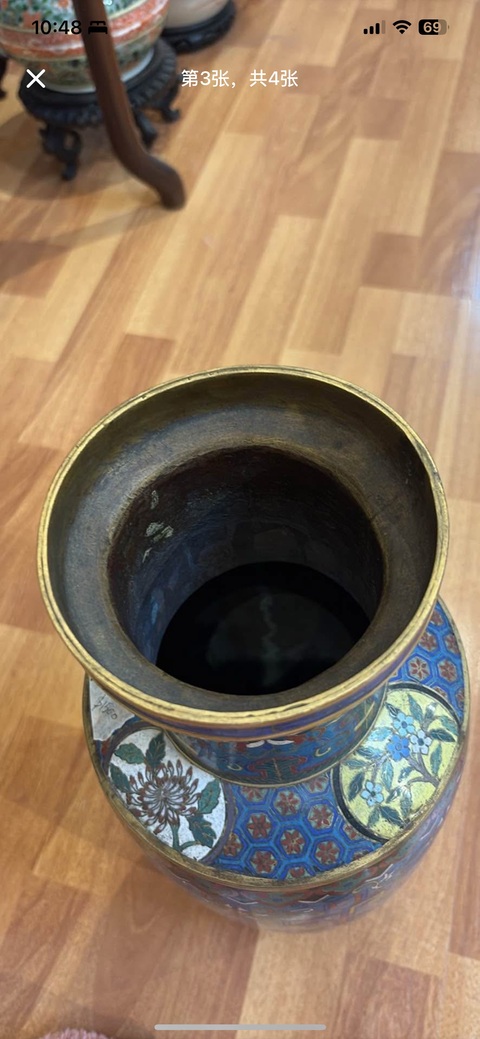 古玩銅器景泰藍(lán)瓶真品鑒賞圖