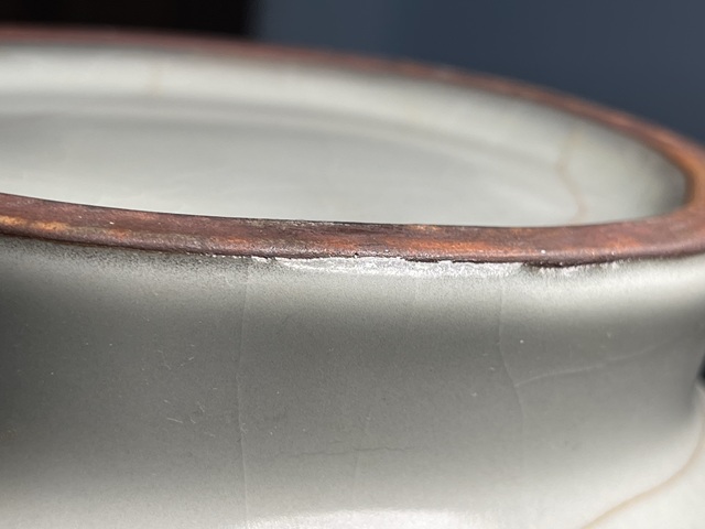 古玩陶瓷現代仿官釉瓶真品鑒賞圖