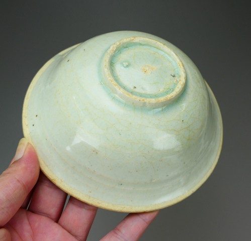 古玩陶瓷湖田窯青白釉斗笠碗真品鑒賞圖