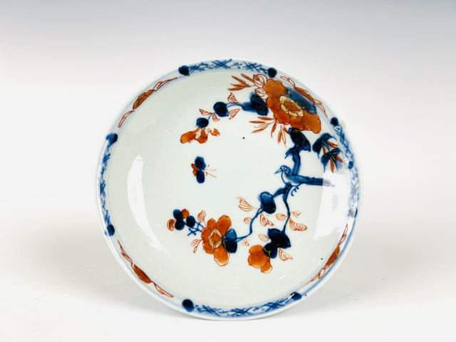 古玩陶瓷清早期·青花礬紅描金花鳥杯碟真品鑒賞圖