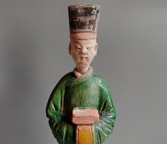 古玩陶瓷明代·三彩人物立傭拍賣,當前價格1100元