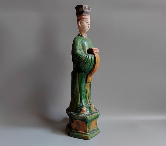 古玩陶瓷明代·三彩人物立傭拍賣,當前價格1100元