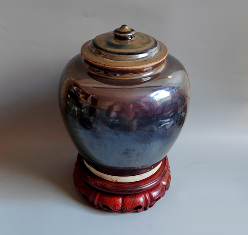 古玩陶瓷烏金釉蓋罐真品鑒賞圖