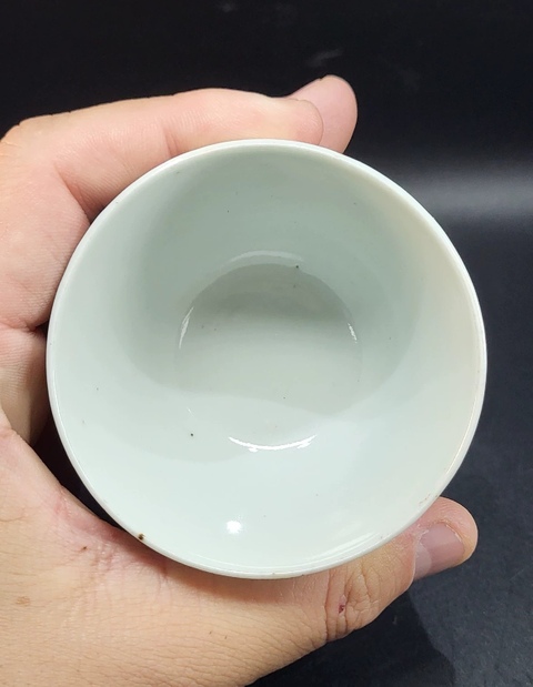 古玩陶瓷民國 青綠山水紋杯真品鑒賞圖