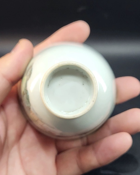 古玩陶瓷民國 青綠山水紋杯真品鑒賞圖