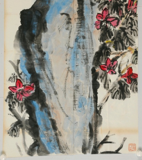 古玩字畫朱屺瞻花卉真品鑒賞圖