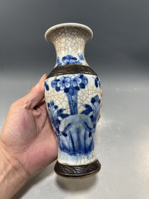 古玩陶瓷【清晚】哥釉青花花鳥紋觀音瓶【傳世佳品】【收藏珍品】拍賣,當前價格0元