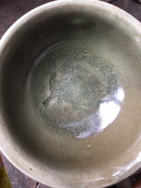 古玩陶瓷龍泉青瓷魚紋高足杯真品鑒賞圖