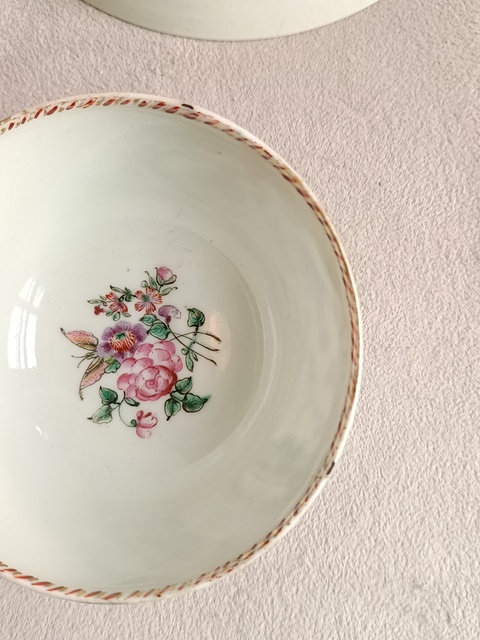 古玩陶瓷廣彩花卉紋杯碟拍賣，當前價格1680元