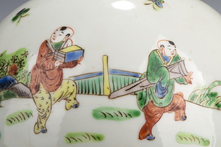 古玩陶瓷民國·五彩人物紋罐拍賣，當前價格108元