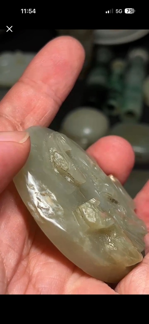 古玩玉器螭龍紋玉璧真品鑒賞圖