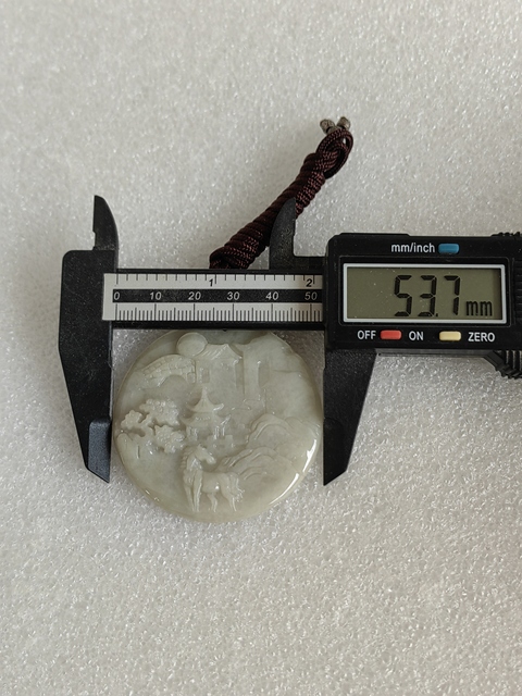 古玩玉器天然翡翠雕“山水牌”拍賣，當前價格298元