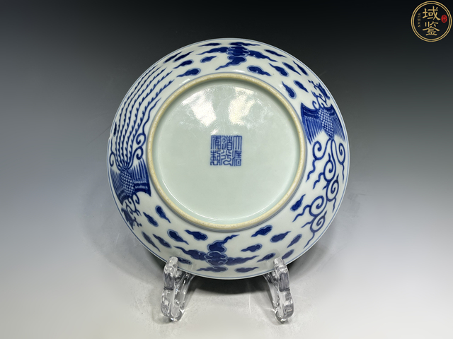 古玩陶瓷對頭鳳青花盤真品鑒賞圖