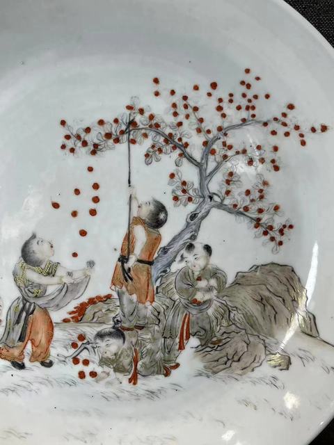 古玩陶瓷民國粉彩描金事事如意盤拍賣，當前價格8888元