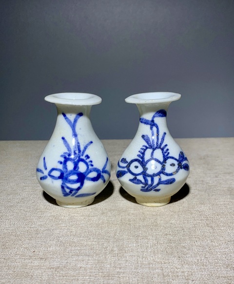 古玩陶瓷青花花卉紋玉壺春瓶拍賣，當前價格800元