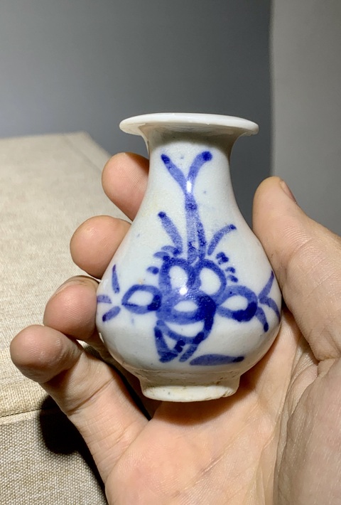 古玩陶瓷青花花卉紋玉壺春瓶拍賣，當前價格800元