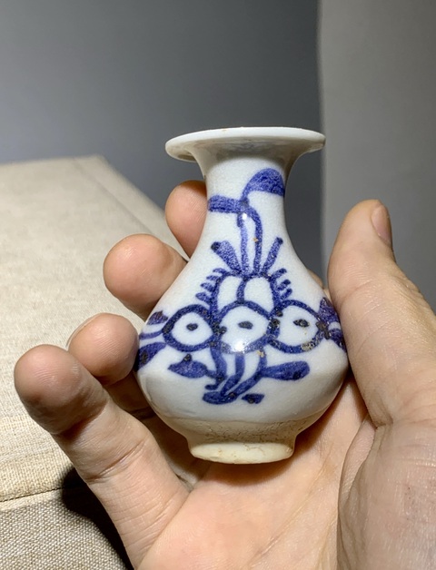 古玩陶瓷青花花卉紋玉壺春瓶拍賣，當前價格800元