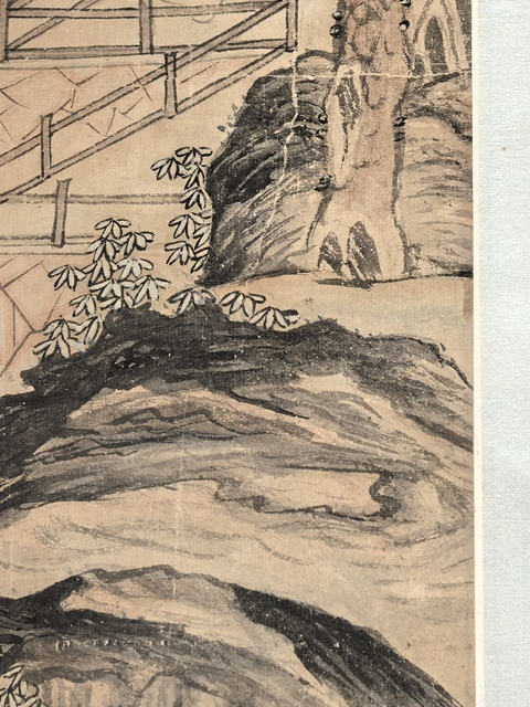 古玩字畫觀瀑圖真品鑒賞圖