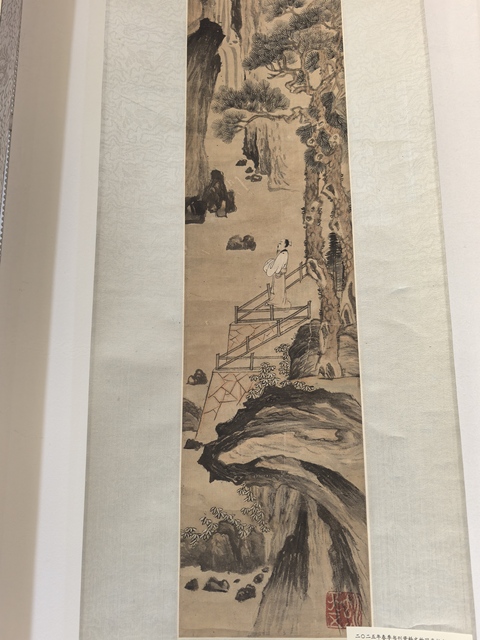 古玩字畫觀瀑圖真品鑒賞圖