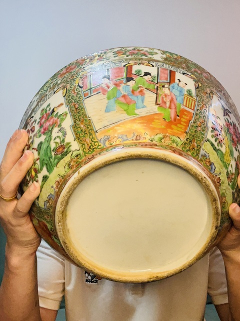 古玩陶瓷廣彩潘趣碗真品鑒賞圖
