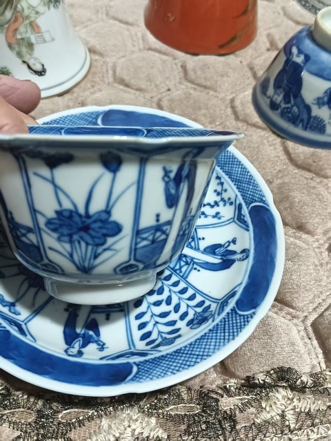 古玩陶瓷青花杯碟真品鑒賞圖
