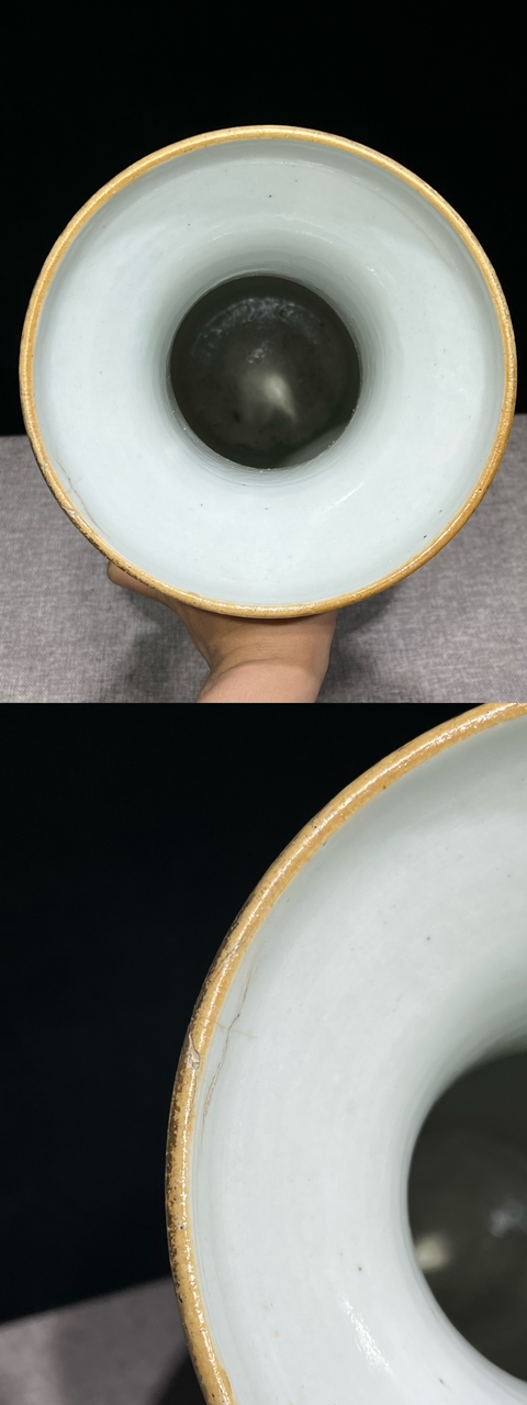 古玩陶瓷清同治 粉彩瑤池祝壽雙耳瓶真品鑒賞圖