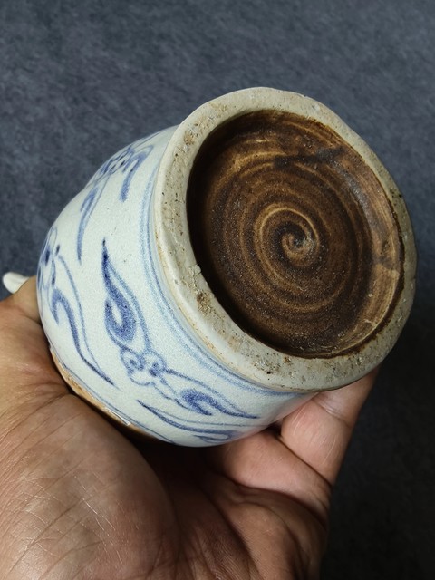 古玩陶瓷晚明安南窯青花壺真品鑒賞圖
