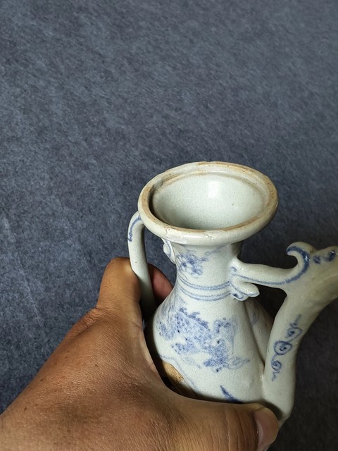 古玩陶瓷晚明安南窯青花壺真品鑒賞圖