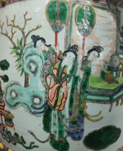 古玩陶瓷粉彩繡墩真品鑒賞圖