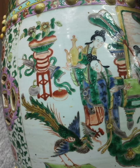 古玩陶瓷粉彩繡墩真品鑒賞圖