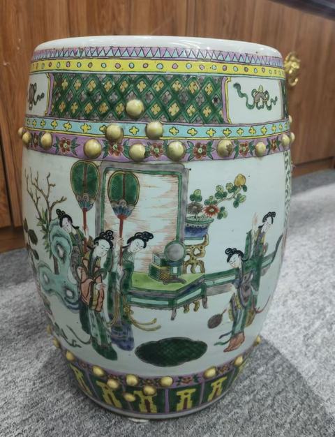 古玩陶瓷粉彩繡墩真品鑒賞圖