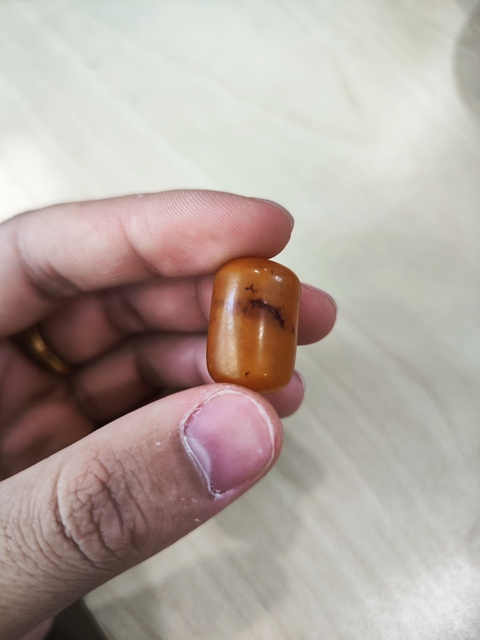 古玩玉器蜜蠟桶珠真品鑒賞圖