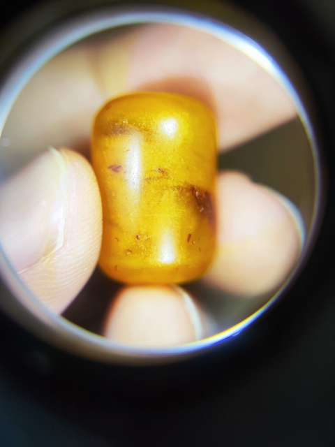 古玩玉器蜜蠟桶珠真品鑒賞圖
