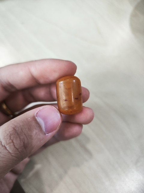 古玩玉器蜜蠟桶珠真品鑒賞圖