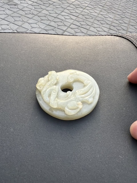 古玩玉器螭龍紋玉璧真品鑒賞圖