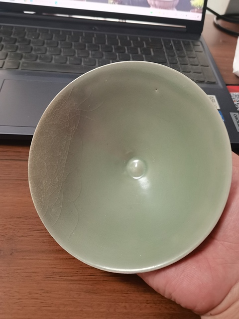 古玩陶瓷龍泉青瓷斗笠盞真品鑒賞圖
