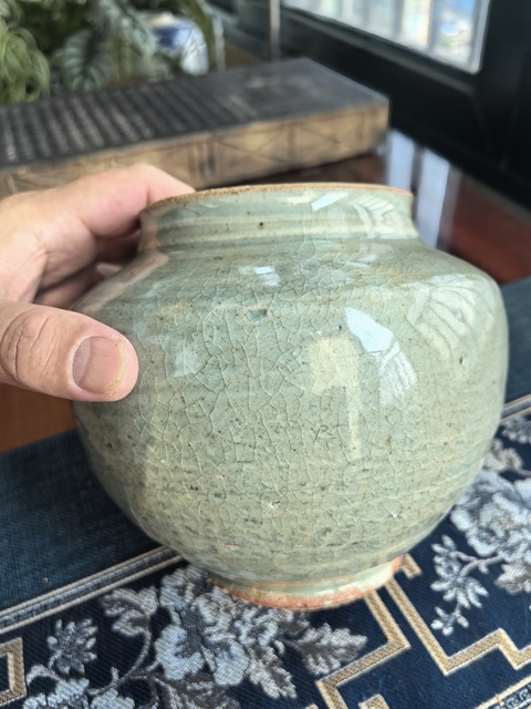 古玩陶瓷元末明初·龍泉青瓷罐拍賣,當前價格2200元
