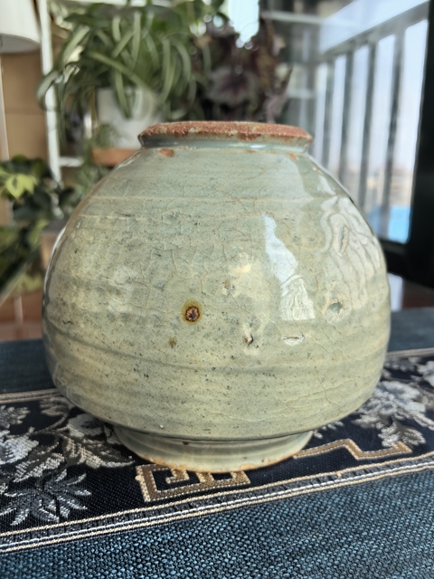 古玩陶瓷元末明初·龍泉青瓷罐拍賣,當前價格2200元