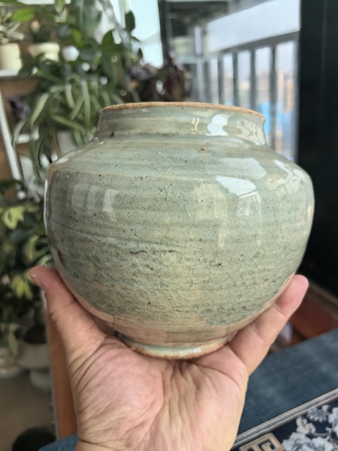 古玩陶瓷元末明初·龍泉青瓷罐拍賣,當前價格2200元