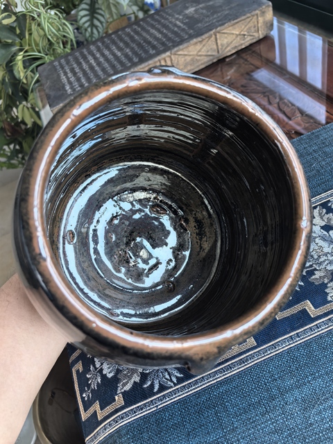 古玩陶瓷明末清初·窯變黑釉雙系罐拍賣,當前價格1800元