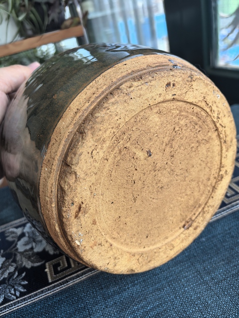 古玩陶瓷明末清初·窯變黑釉雙系罐拍賣,當前價格1800元