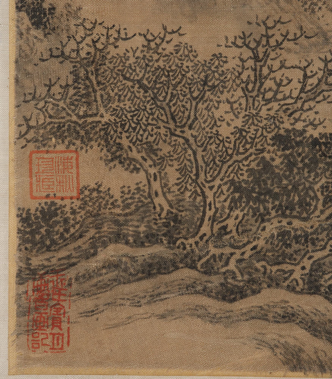 古玩字畫民國仿劉度山水真品鑒賞圖
