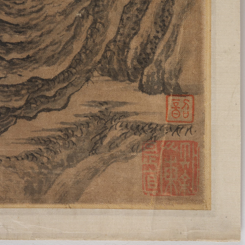古玩字畫民國仿劉度山水真品鑒賞圖