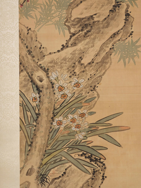 古玩字畫張熊款梅竹蘭真品鑒賞圖